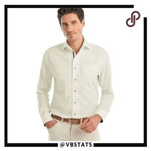 Johnnie-O Men’s Long‎ Sleeve Newfield Top Shelf Button Up Shirt White Large